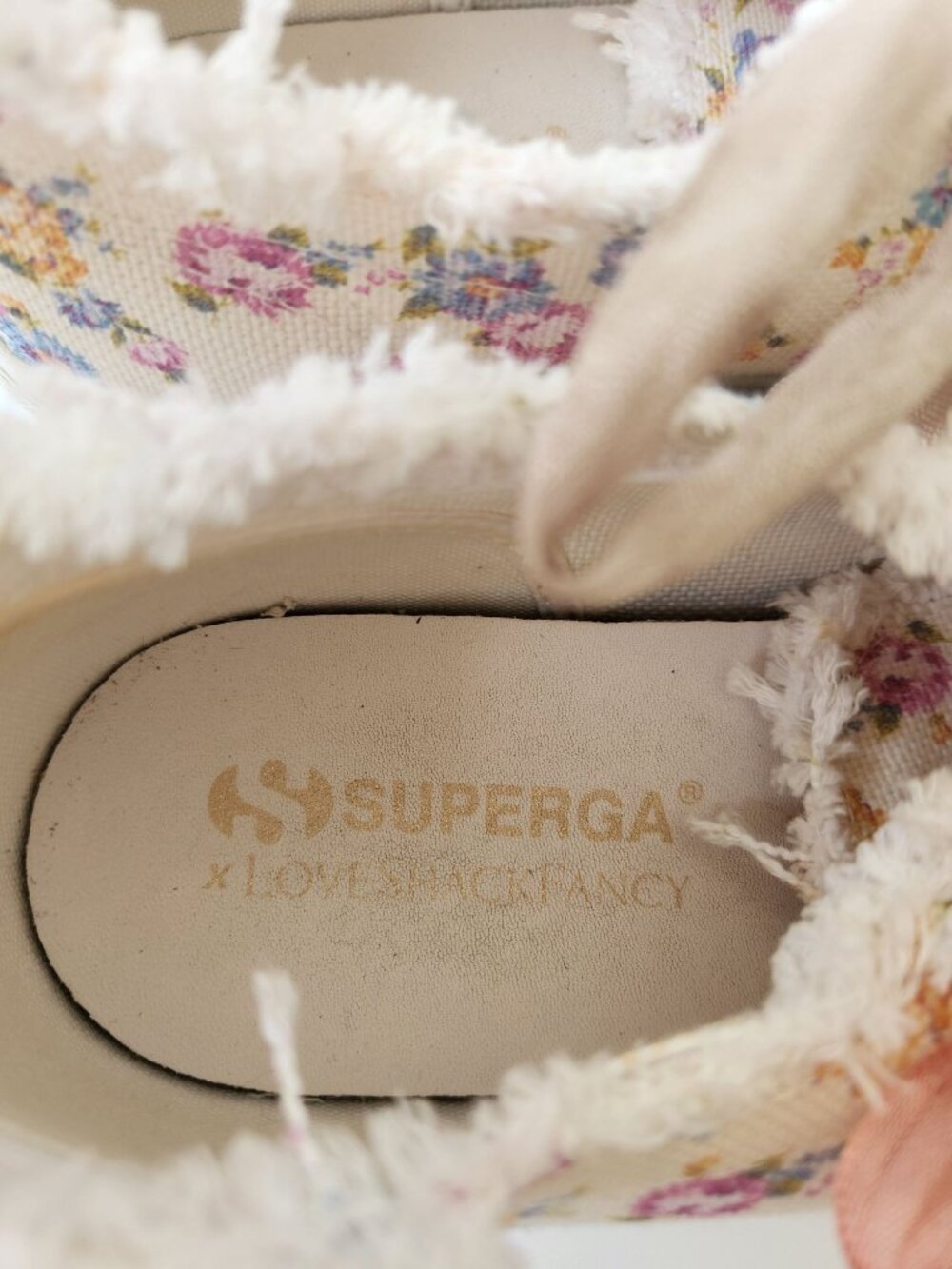 Superga x LoveShackFancy 2750 Flower Fringe Sneakers Coquette Romantic Whimsical - Picture 13 of 16
